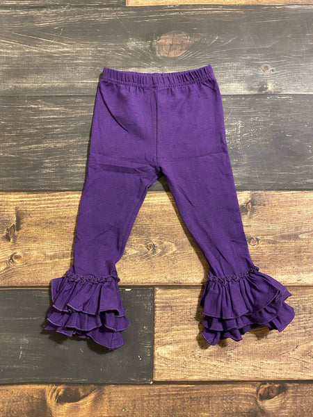 Purple Triple Ruffle Leggings - Ava Grace Boutique