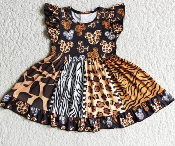 Mickey Safari Twirly Ruffle Dress