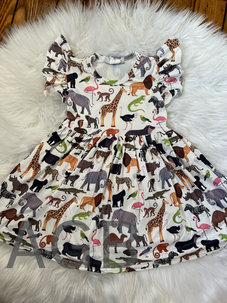 Zoo Animals Print Dress