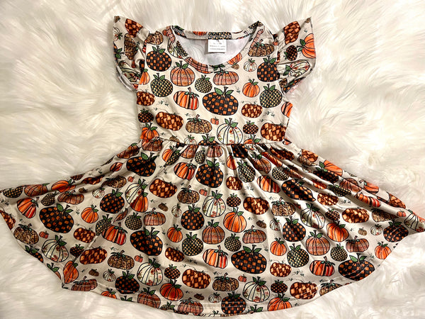 Pumpkin Twirly Dress